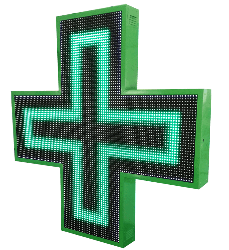 Led πινακιδα σταυρός με μήνυμα led panel custom made cross pharmacy σταυρος φαρμακείου